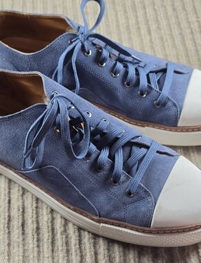 Allen Edmonds "PASADENA" Suede Men's Dress Sneakers 11.5D Denim Blue (528N)